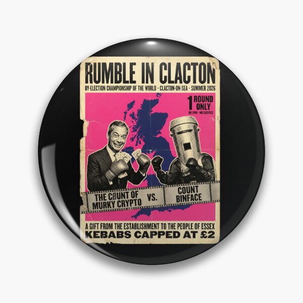 Item preview, Count Binface vs Farage Rumble in Clacton Boxing Poster, By-Election 2026, UK Political Humour, Anti Farage Satire Gift designed and sold by MindGlowArt.