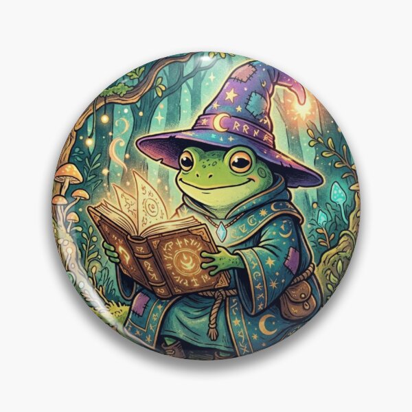 Item preview, Cute Frog Wizard Reading Magic Spellbook Design designed and sold by RajDeals.