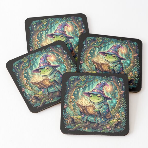 Item preview, Cute Frog Wizard Reading Magic Spellbook Design designed and sold by RajDeals.