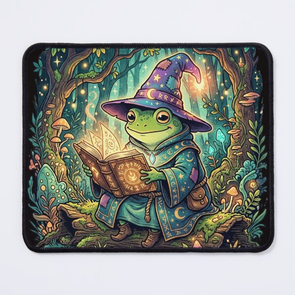 Artikelvorschau, Niedliches Frosch-Zauberer-Design: Magisches Zauberbuch lesen entworfen und verkauft von RajDeals.