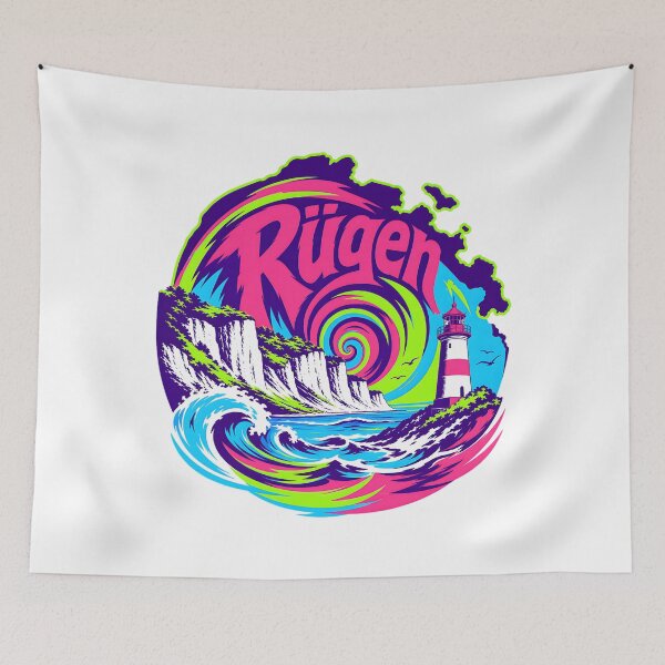 Item preview, Rügen Lighthouse Baltic Sea Psychedelic designed and sold by HoshisWorld2018.