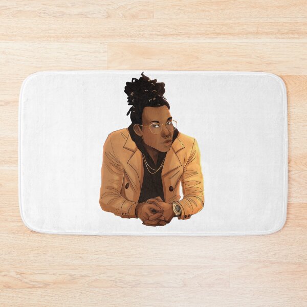 Item preview, Stylish character with glasses and dreadlocks leaning forward thoughtfully. designed and sold by KireVeronica.