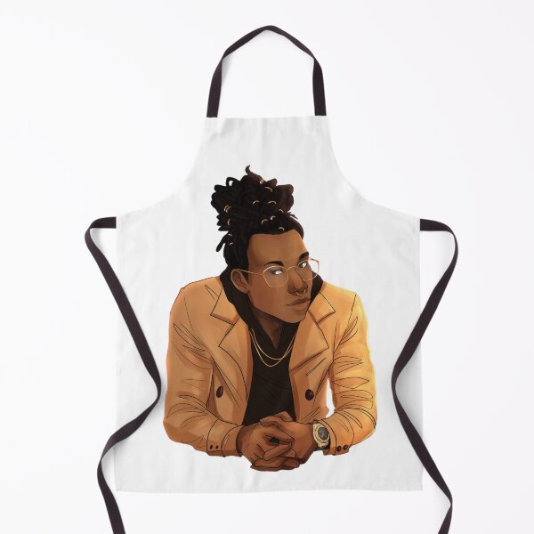 Item preview, Stylish character with glasses and dreadlocks leaning forward thoughtfully. designed and sold by KireVeronica.