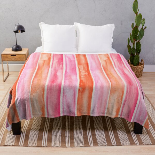 Item preview, Pink and Orange Cocktail Pop Hand Painted Watercolor Stripes designed and sold by micklyn.