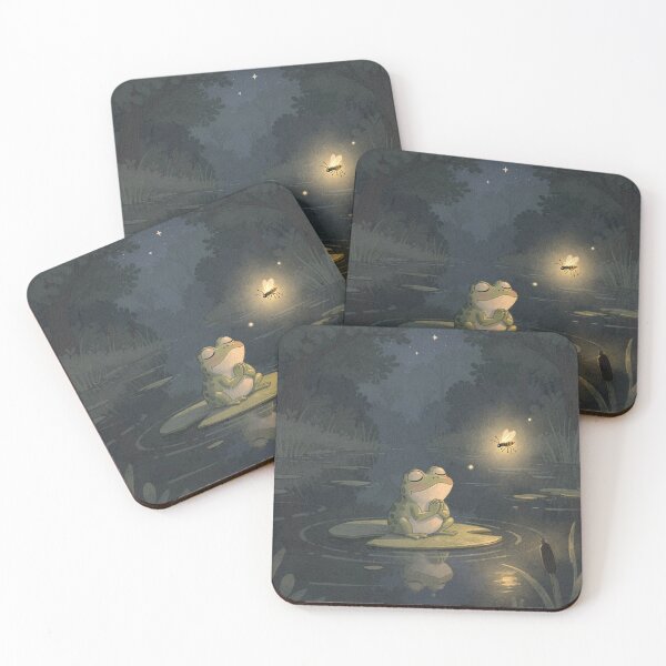 Item preview, Frog Stargazer Wishing on a Passing Firefly Cottagecore Art designed and sold by PictorialWhimsy.