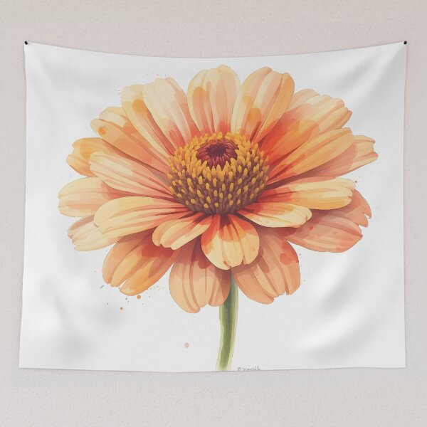 Item preview, Zinnia Flower Watercolor Painting designed and sold by RawNaturePrints.