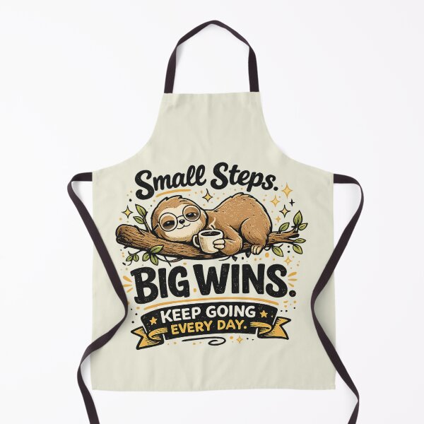 Item preview, Small Steps Big Wins Sloth Coffee Motivational Typography T-Shirt designed and sold by Rx Graphic Studio.