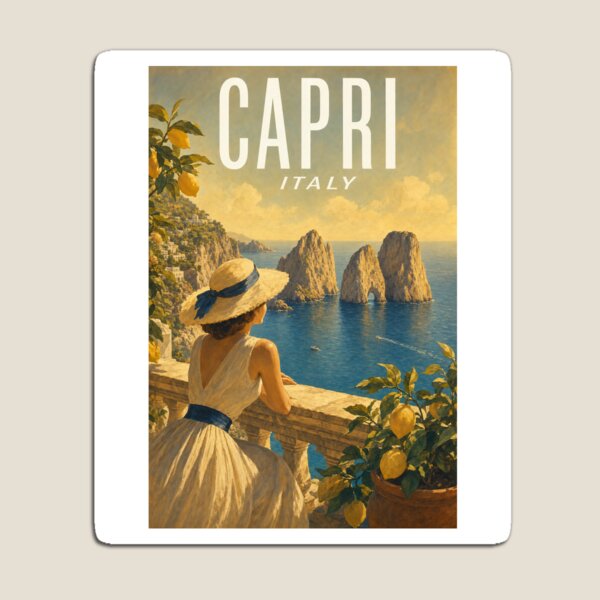 Item preview, Capri Italy Travel Souvenir - Vintage Illustration designed and sold by VisualArtsOasis.