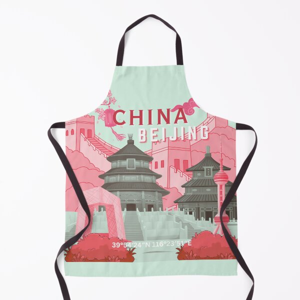 Item preview, Beijing China Travel Poster | Mint Green & Pink Coral Illustration Wall Art designed and sold by Magic Love Art Print.