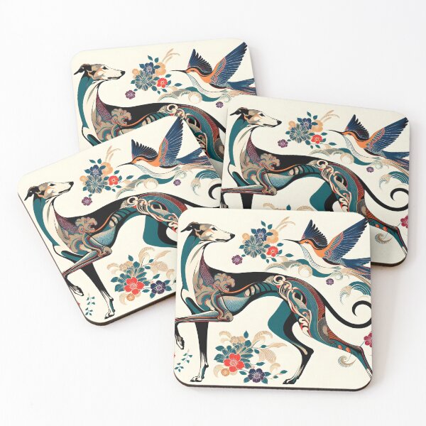 Item preview, GALOGO - Ukiyo-e Suibokuga Greyhounds - Vol. III Floral Contemporary Collection - Song of Spring designed and sold by GALOGO – Art for Sighthounds & Animal Welfare.