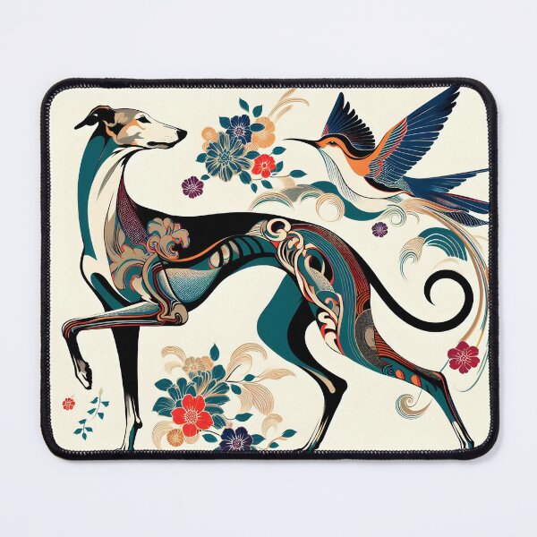 Item preview, GALOGO - Ukiyo-e Suibokuga Greyhounds - Vol. III Floral Contemporary Collection - Song of Spring designed and sold by GALOGO – Art for Sighthounds & Animal Welfare.
