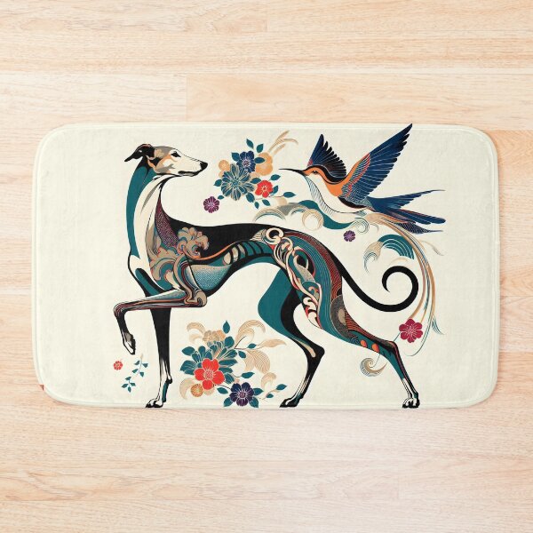 Item preview, GALOGO - Ukiyo-e Suibokuga Greyhounds - Vol. III Floral Contemporary Collection - Song of Spring designed and sold by GALOGO – Art for Sighthounds & Animal Welfare.