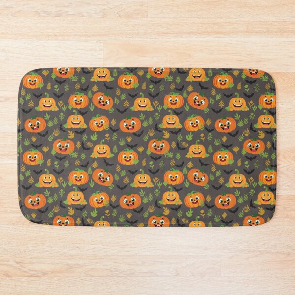Item preview, Cute halloween pumpkin seamless pattern with smiling Jack  O Lanterns designed and sold by AlicinaM.