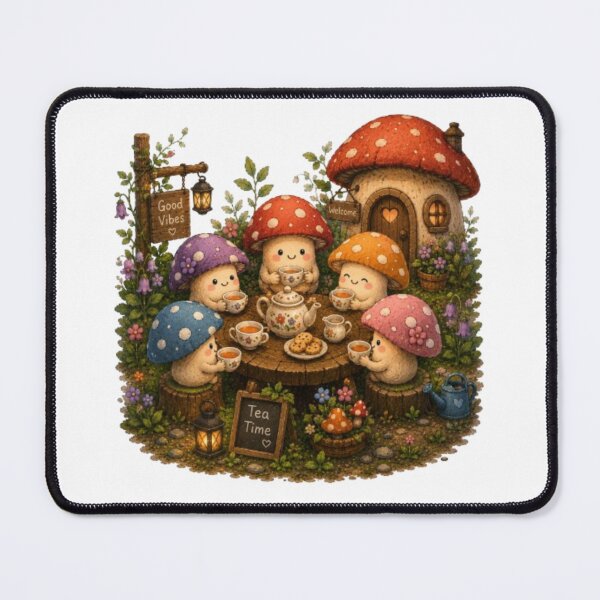 Item preview, Cute Mushroom People Having Tea Retro Aesthetic Design designed and sold by Miheerala.