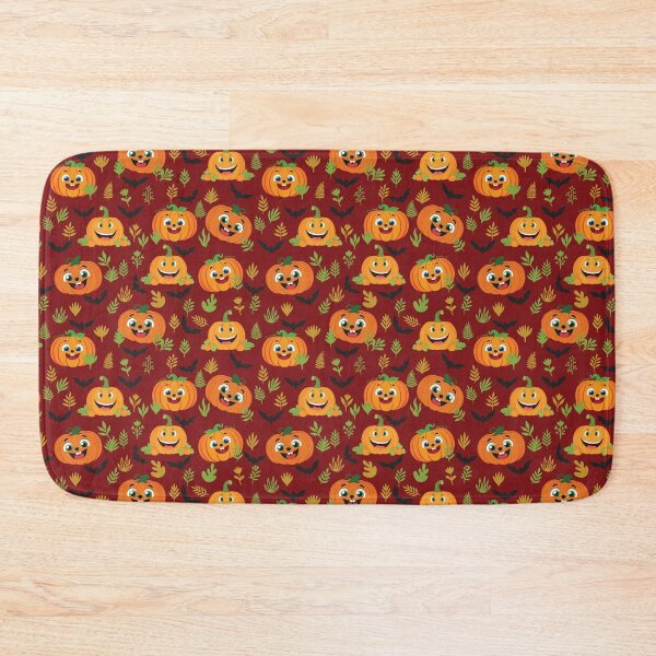 Item preview, Cute halloween pumpkin seamless pattern with smiling Jack  O Lanterns designed and sold by AlicinaM.