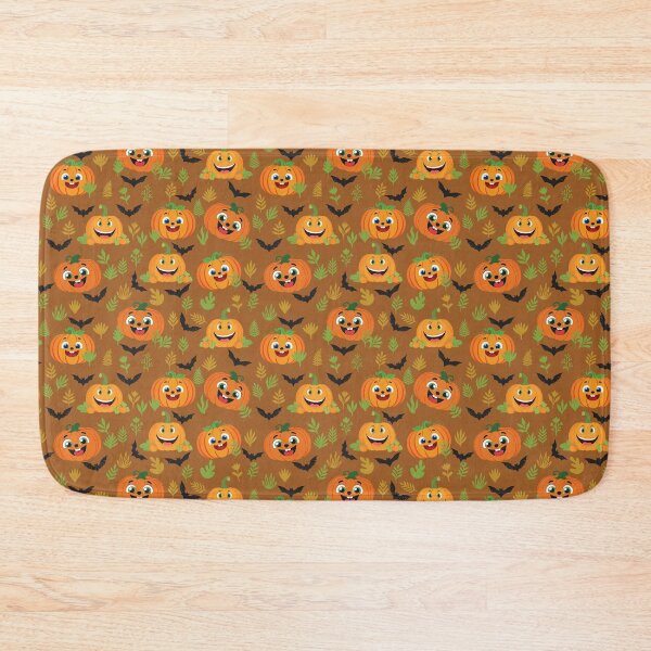 Item preview, Cute halloween pumpkin seamless pattern with smiling Jack  O Lanterns designed and sold by AlicinaM.