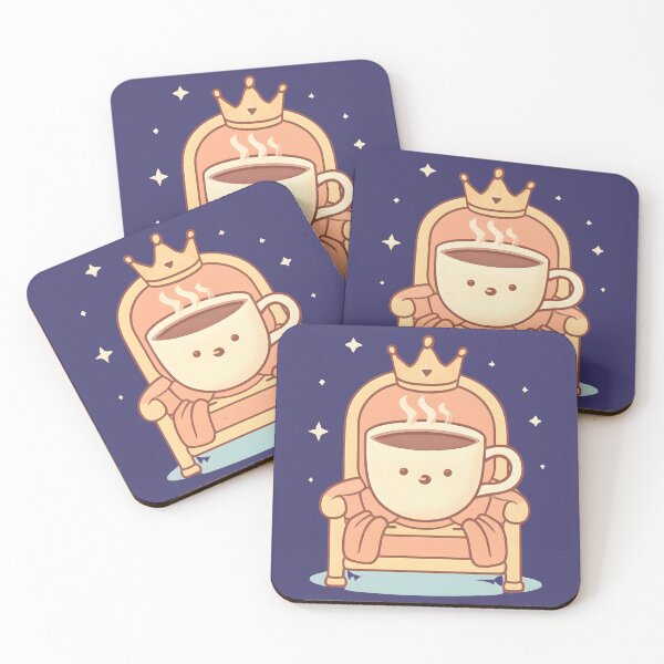 Item preview, Coffee King on the Throne – Cute Royal Coffee Cup Kawaii Design designed and sold by KAM-KAM-STORE.