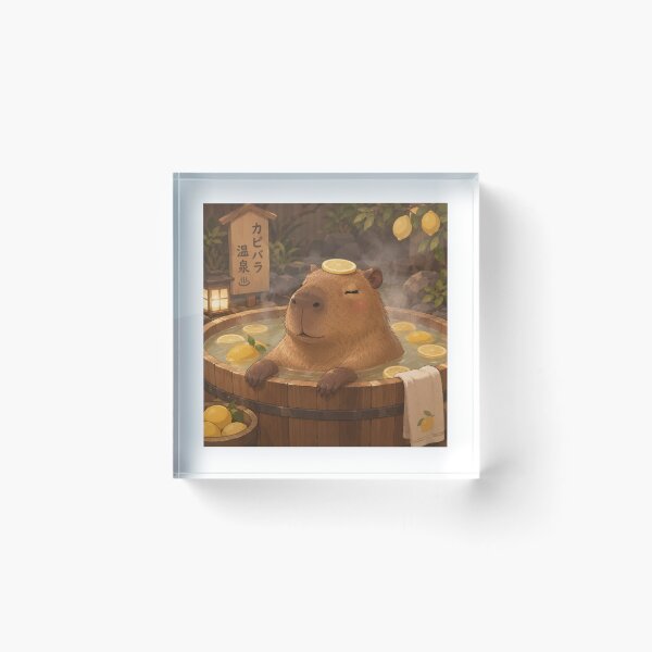 Item preview, Capybara in Lemon Bath Onsen Meme Art designed and sold by SMARTKIT  DESIGNAGENCY.