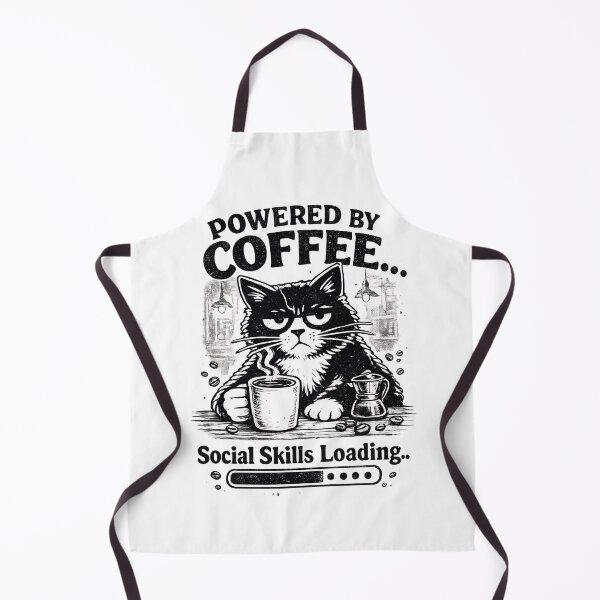 Item preview, Powered By Coffee Social Skills Loading Funny Cat T-Shirt | Grumpy Coffee Lover Design designed and sold by Rx Graphic Studio.