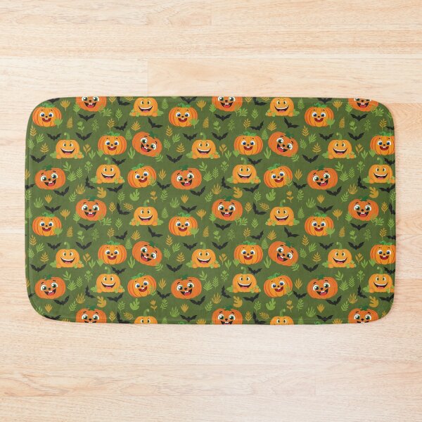 Item preview, Cute halloween pumpkin seamless pattern with smiling Jack  O Lanterns designed and sold by AlicinaM.