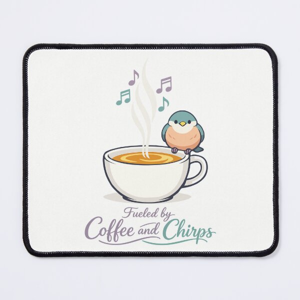 Item preview, Cute Bird Fueled by Coffee and Chirps Lover Gift designed and sold by Paw-Soul.