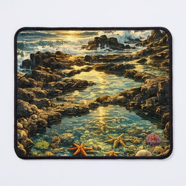 Item preview, Tropical Tide Pool: Starfish Sea Star Ocean Rocks Sunset Seascape designed and sold by irfanshikh.