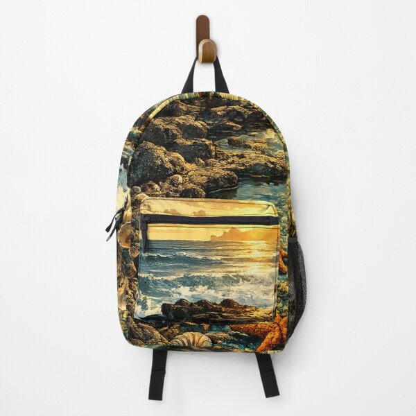 Item preview, Tropical Tide Pool: Starfish Sea Star Ocean Rocks Sunset Seascape designed and sold by irfanshikh.