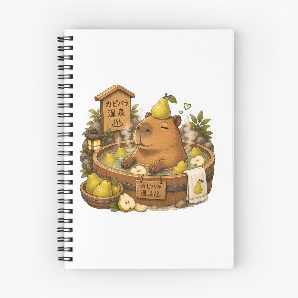 Item preview, Capybara Onsen – Pear Bath Illustration designed and sold by SMARTKIT  DESIGNAGENCY.