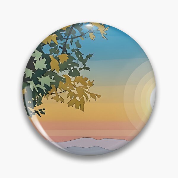Item preview, ELBA - Sunset Landscape Minimalist Vector Art designed and sold by ToxicInkArt.