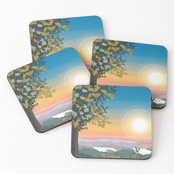 Item preview, ELBA - Sunset Landscape Minimalist Vector Art designed and sold by ToxicInkArt.