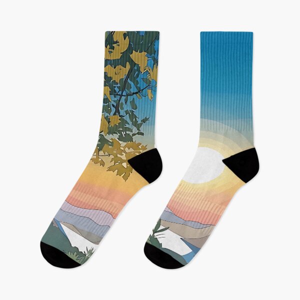 Item preview, ELBA - Sunset Landscape Minimalist Vector Art designed and sold by ToxicInkArt.