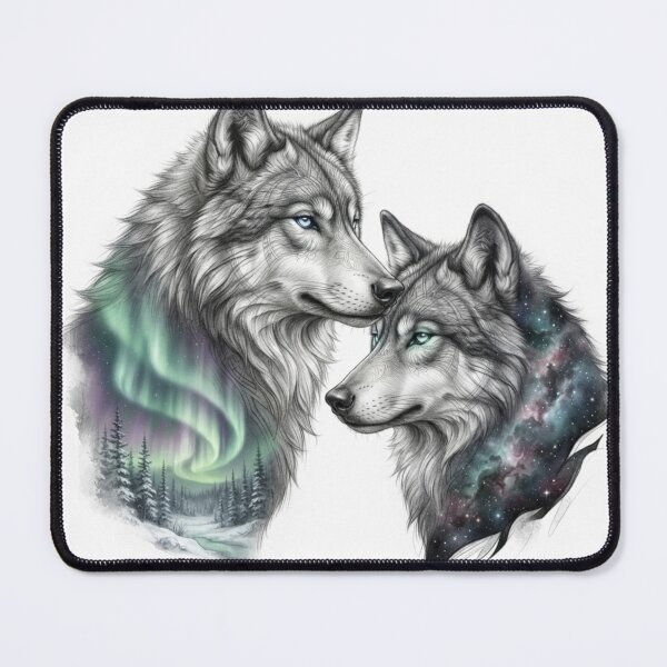 Item preview, Eternal Bond – Wolf Pair and Celestial Landscape designed and sold by BoldConcept43.