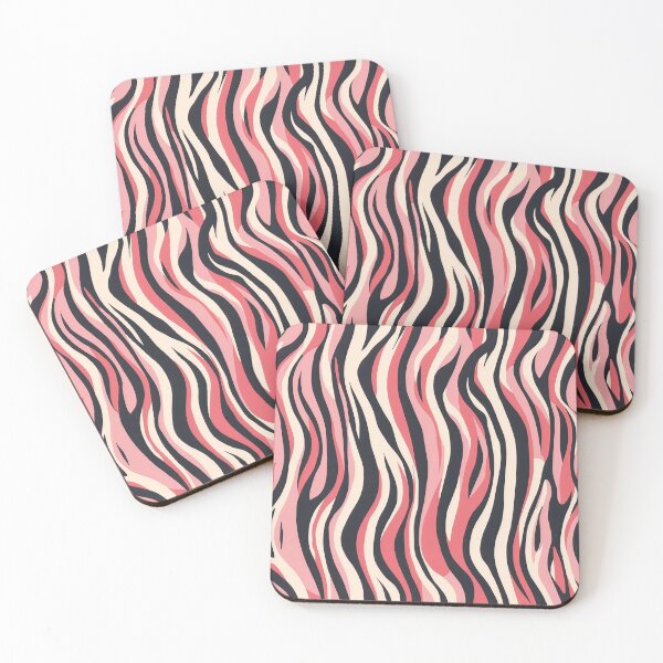 Item preview, Pink Zebra Print — Bold Wavy Animal Print Pattern in Coral & Cream designed and sold by Lily-and-Lyle.
