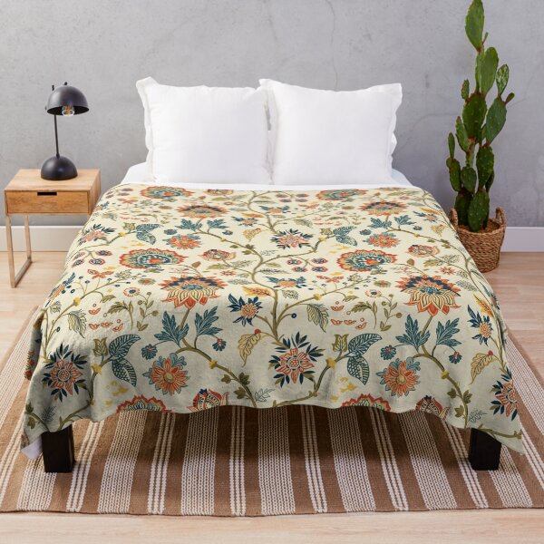 Item preview, Vintage Indian Kalamkari Floral Pattern designed and sold by Hanna Ryan.