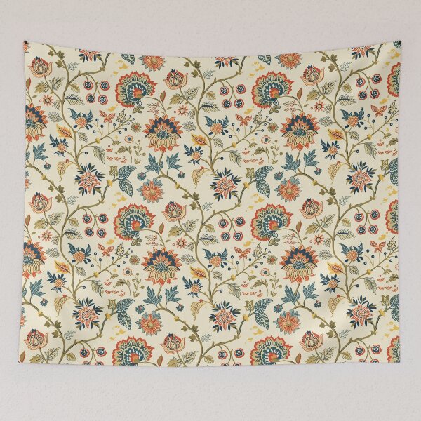 Item preview, Vintage Indian Kalamkari Floral Pattern designed and sold by Hanna Ryan.