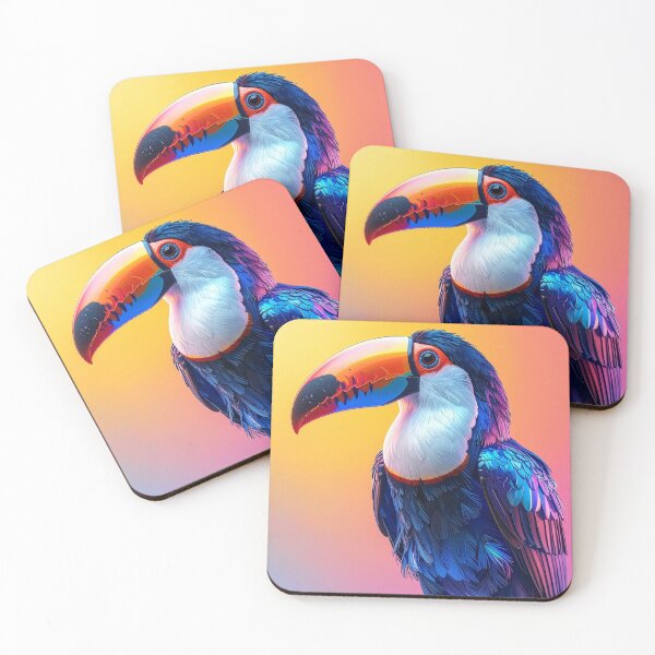 Item preview, Perched toucan exotic bird art bold beak painterly jungle illustration colorful poster decor designed and sold by icemanphotos.