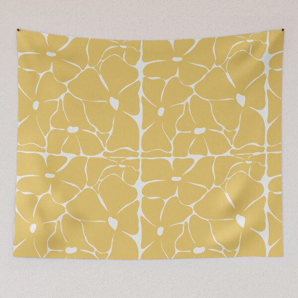 Item preview, Retro Yellow Groovy Floral Seamless Pattern designed and sold by StoriesInGrain.