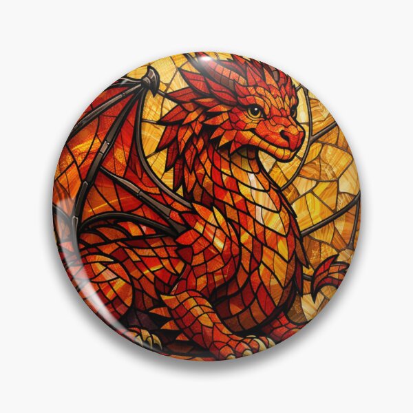 Item preview, Fiery Dragon Stained Glass Fantasy Art designed and sold by Karszul.