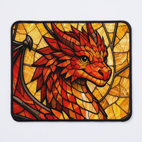 Item preview, Fiery Dragon Stained Glass Fantasy Art designed and sold by Karszul.
