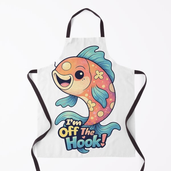 Item preview, Off the Hook Sticker – Cute Kawaii Fish Pun Art designed and sold by SoftSproutstu.