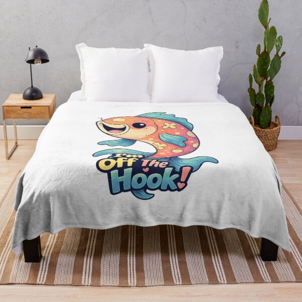 Item preview, Off the Hook Sticker – Cute Kawaii Fish Pun Art designed and sold by SoftSproutstu.