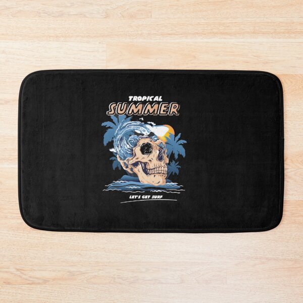 Item preview, Tropical Summer Skull Surf - Beach Wave Vacation  designed and sold by Gbriel3.