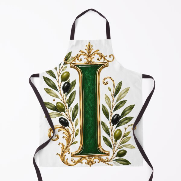 Item preview, Elegant Letter I Monogram with Olive Branches & Gold Botanical Design | Luxury Green Floral Initial designed and sold by MoodLay.