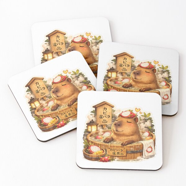 Item preview, Capybara in Dragon Fruit Bath – Funny Onsen Meme Art designed and sold by SMARTKIT  DESIGNAGENCY.