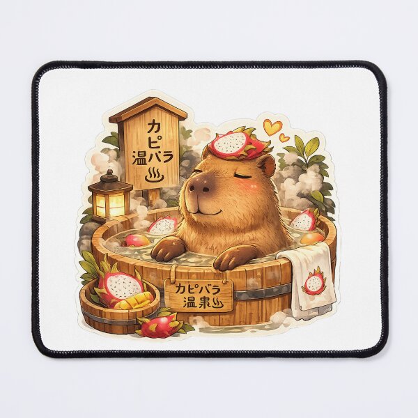 Item preview, Capybara in Dragon Fruit Bath – Funny Onsen Meme Art designed and sold by SMARTKIT  DESIGNAGENCY.