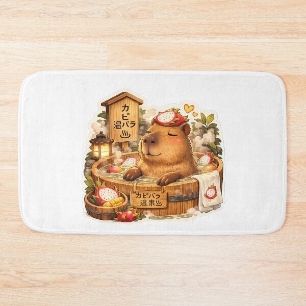 Item preview, Capybara in Dragon Fruit Bath – Funny Onsen Meme Art designed and sold by SMARTKIT  DESIGNAGENCY.