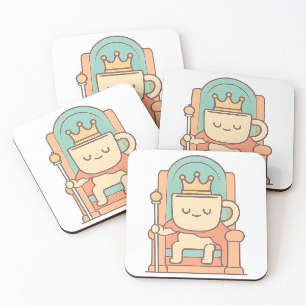 Item preview, The Coffee King – Cute Kawaii Mug on the Royal Throne designed and sold by KAM-KAM-STORE.