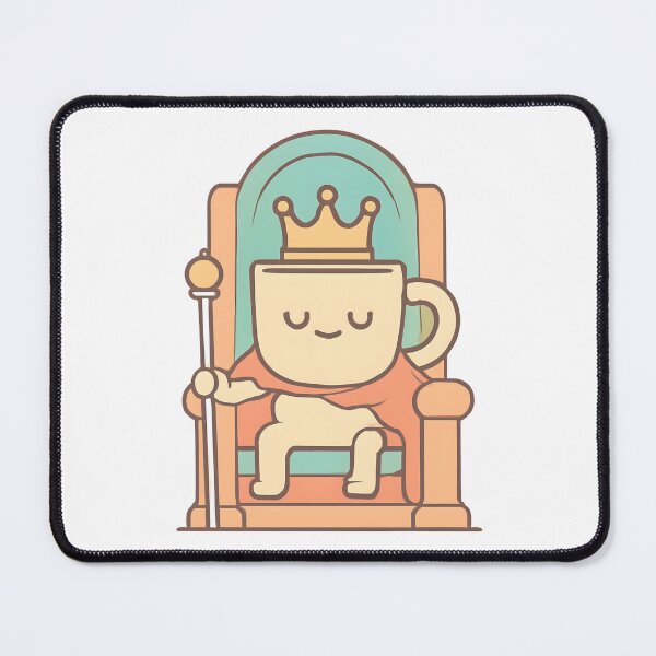 Item preview, The Coffee King – Cute Kawaii Mug on the Royal Throne designed and sold by KAM-KAM-STORE.