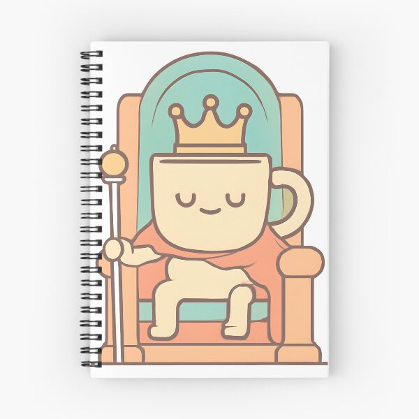 Item preview, The Coffee King – Cute Kawaii Mug on the Royal Throne designed and sold by KAM-KAM-STORE.