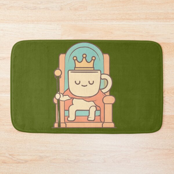 Item preview, The Coffee King – Cute Kawaii Mug on the Royal Throne designed and sold by KAM-KAM-STORE.